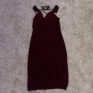 burgundy mini dress